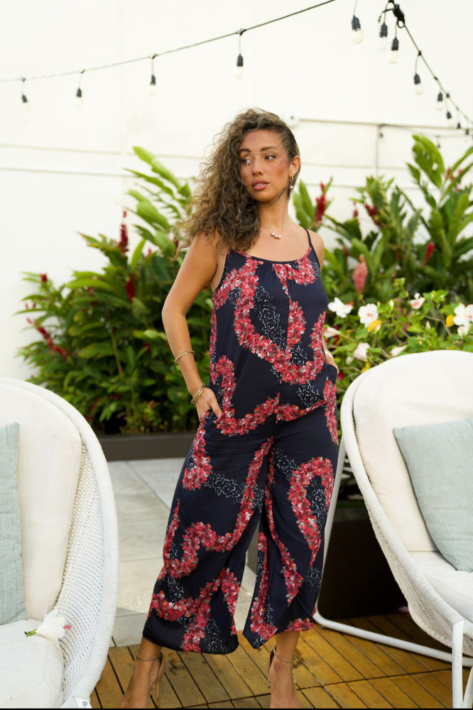 Holoholo Jumpsuit-Lei ʻAʻaliʻi  -  Navy