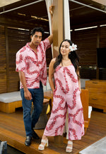 Aloha Shirt (Kāne)-Lei ʻAʻaliʻi - Pink