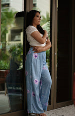 Palazzo Pants - Pōhuehue Light Blue