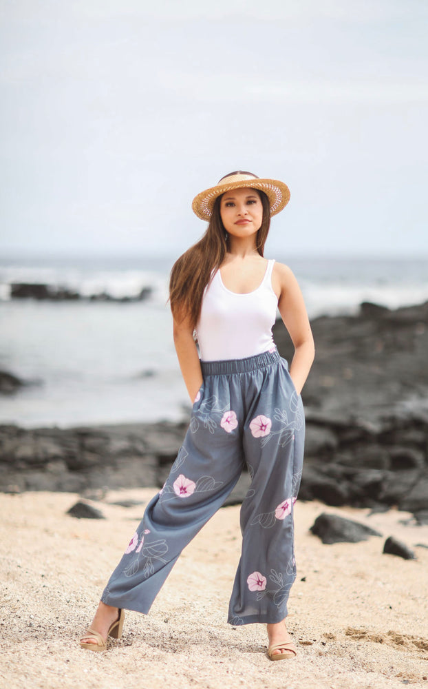 Palazzo Pants - Pōhuehue Charcoal